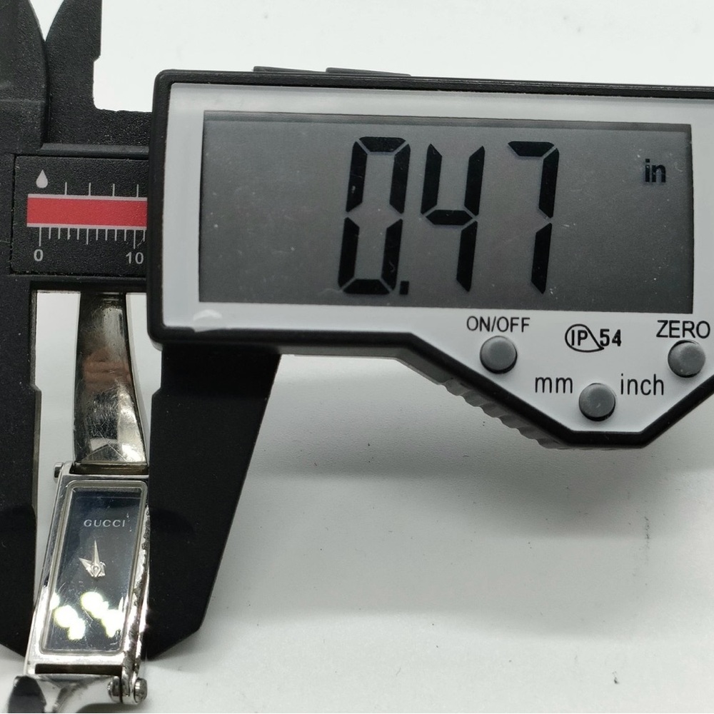 Gucci Silver And Black Rectangular Watch - image 8